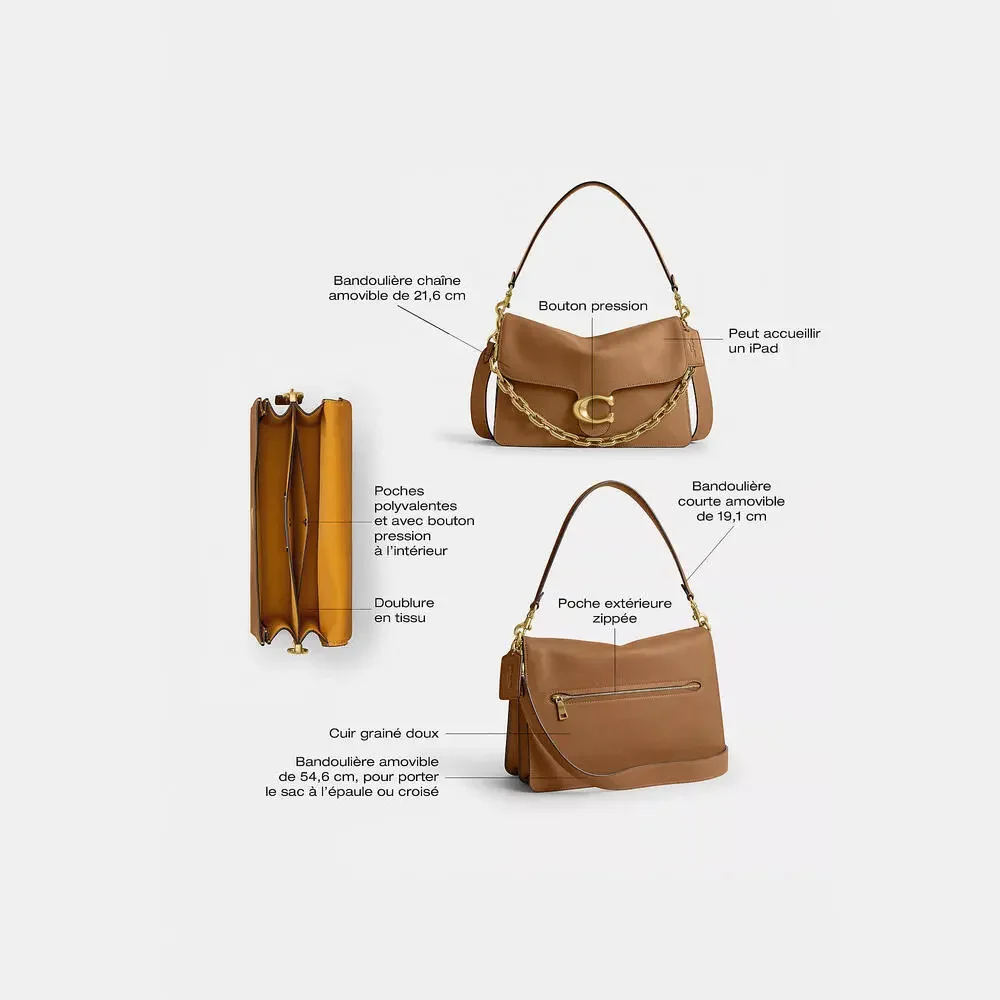 Coach Brown Leather Shoulder Bag with Gold Hardware - Picture 2 of 15